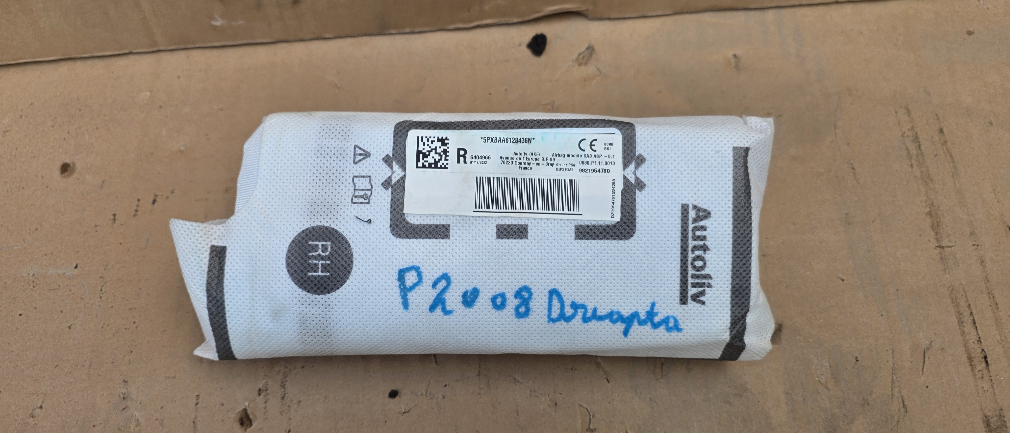 Airbag scaun dreapta fata Opel Corsa F / Peugeot 2008 an 2019 2020 2021 2022 2023 2024